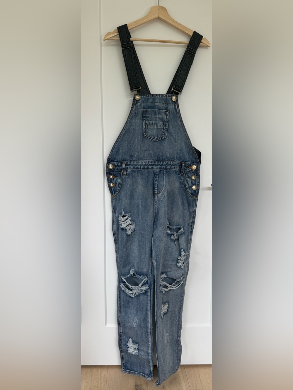 Distressed Denim Overalls ONE by one teaspoon